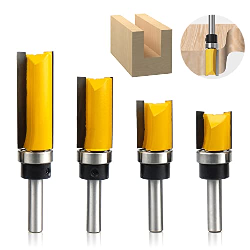 4 Stück Bündigfräser Kugellager, Bündigfräser 8mm Schaft, Ent Bündigfräser, Kanten Kopierfräser mit Kugellager, Oberfräser, Nutfräser Bündigfräser Set Holzbearbeitungs Schneidwerkzeug für Holz 4 Stück Bündigfräser Kugellager, Bündigfräser 8mm Schaft, Ent Bündigfräser, Kanten Kopierfräser mit Kugellager, Oberfräser, Nutfräser Bündigfräser Set Holzbearbeitungs Schneidwerkzeug für Holz von SYULCR