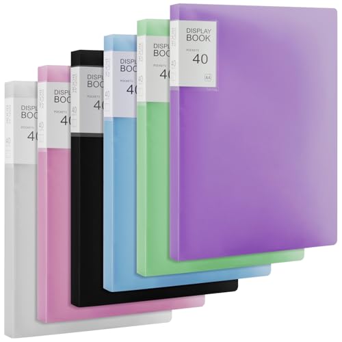 SYUTBOU 6 Stück Sichtbuch A4 mit 40 Klarsichthüllen, Präsentationsmappe mit Hüllen, Präsentationsbuch Sichtmappe für Büro, Zuhause SYUTBOU 6 Stück Sichtbuch A4 mit 40 Klarsichthüllen, Präsentationsmappe mit Hüllen, Präsentationsbuch Sichtmappe für Büro, Zuhause von SYUTBOU