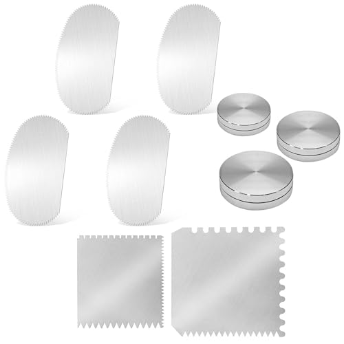 SYWAN Edelstahl-Tonschaber & Wurf-Trimmkreisel (30 mm/38 mm/45 mm), gezacktes Modellierset, Keramik-Modellierwerkzeuge für Texturierungsmodellierung von SYWAN