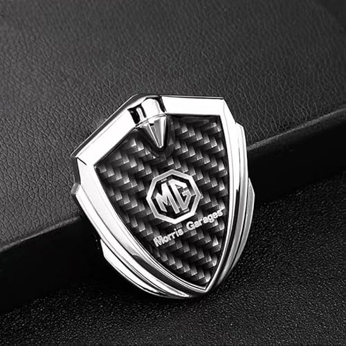 Auto Emblem für MG Pilot 2020-2023, Logo Badge Aufkleber Sticker mit Emblem für Außendekoration 3D Metall Buchstaben Aufkleber mit Logo Auto Styling Zubehör,Glossy Silver von SYXWJL