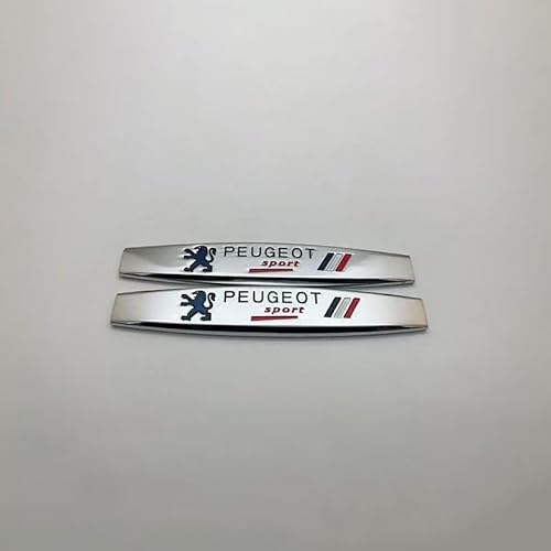 SYXWJL Auto Emblem für Peugeot 207 CC 2006-2015, Logo Badge Aufkleber Sticker mit Emblem für Außendekoration 3D Metall Buchstaben Aufkleber mit Logo Auto Styling Zubehör,2PCS von SYXWJL