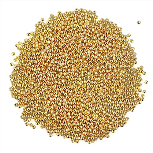 1500 StüCke Goldene Perlen 4mm Bastelperlen Runde Spacer Beads Ccb Lose Perlen Zum AuffäDeln FüR Armband Halskette Schmuck Ohrringe Handwerk Diy von SZCXDKJ