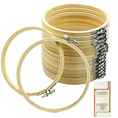 16 Stück 12,7 cm Mini-Bambus-Kreis, Stickrahmen, Kreuzstich-Ringe für DIY-Kunsthandwerk, handliches Nähen von SZCXDKJ