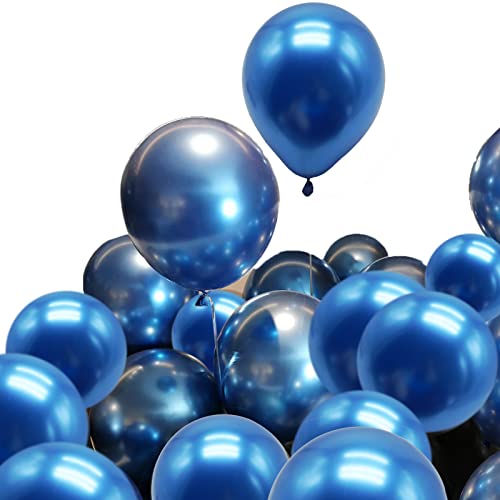 Blaue Metallic-Luftballons, 100 Stück, 25,4 cm, Latex-Luftballons für Geburtstag, Hochzeit, Festival, Party-Dekorationen von SZCXDKJ