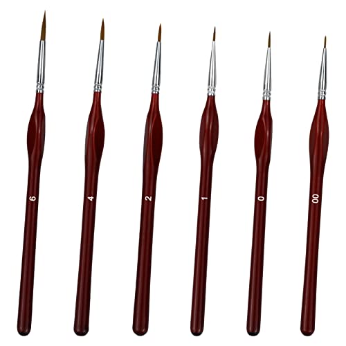 Pinsel-Set für feine Details, 6-teilig, professionelle Künstler, Miniatur-Pinsel, feine Linien für detaillierte Aquarell-, Acryl-, Ölmalerei Pinsel-Set für feine Details, 6-teilig, professionelle Künstler, Miniatur-Pinsel, feine Linien für detaillierte Aquarell-, Acryl-, Ölmalerei von SZCXDKJ