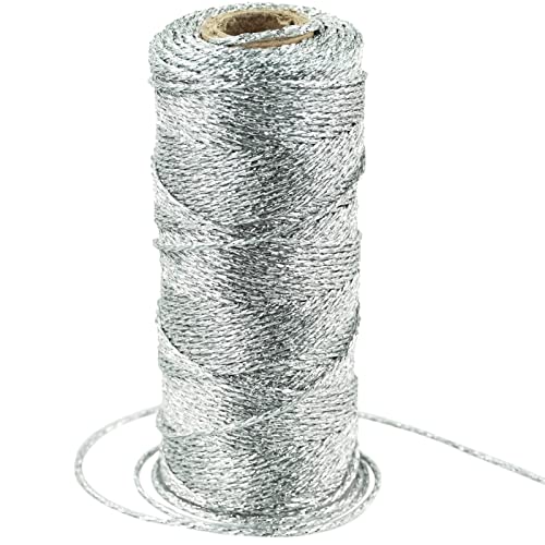 SZCXDKJ 1.5mm Silber Metallic Kordel, 100M Nicht Elastisch Kordelband Schnur, DIY Bastelschnur zum Handwerk Hochzeit Dekorieren oder Verpacken SZCXDKJ 1.5mm Silber Metallic Kordel, 100M Nicht Elastisch Kordelband Schnur, DIY Bastelschnur zum Handwerk Hochzeit Dekorieren oder Verpacken von SZCXDKJ