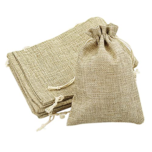 SZCXDKJ 10er-Pack Baumwollbeutel, kleine Kordelzugbeutel, Schmuckbeutel, Geschenkbeutel, Jutebeutel, Hochzeit, Haushaltsbedarf, Basteln, Gastgeschenke (13 * 18cm/5.12 * 7.09inch) von SZCXDKJ