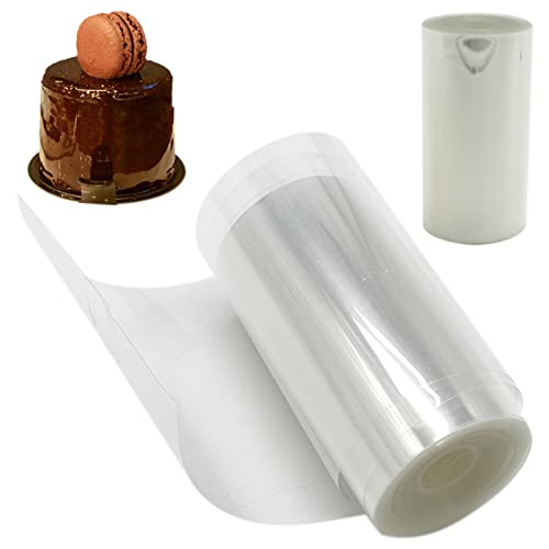 SZCXDKJ Kuchenhalsbänder, 8/10 cm x 10 m, transparent, Acetat-Rolle, Mousse-Kuchenblätter, Acetat-Kuchenstreifen, Acetat-Kuchenblatt für Kuchendekoration, DIY-Backen und Schokoladen-Mousse (8 cm) von SZCXDKJ