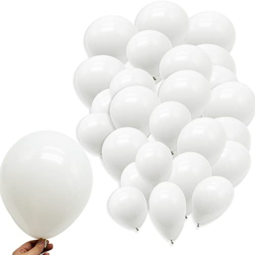SZCXDKJ Weiße Luftballons aus Latex, 100 Stück, 25,4 cm, weiße Latex-Luftballons für Geburtstag, Verlobung, Hochzeit, Babyparty, Festival, Party-Dekorationen von SZCXDKJ