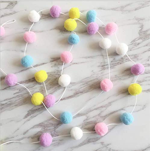 SZETOSY Pom Poms Girlanden - GOODCHANCEUK 2 x Filz Ball String 2M hängende Ornamente handgemachte Pom Pom Dekoration für Kinder Schlafzimmer Party Geburtstag blau + gelb + lila + weiß + rosa SZETOSY Pom Poms Girlanden - GOODCHANCEUK 2 x Filz Ball String 2M hängende Ornamente handgemachte Pom Pom Dekoration für Kinder Schlafzimmer Party Geburtstag blau + gelb + lila + weiß + rosa von SZETOSY