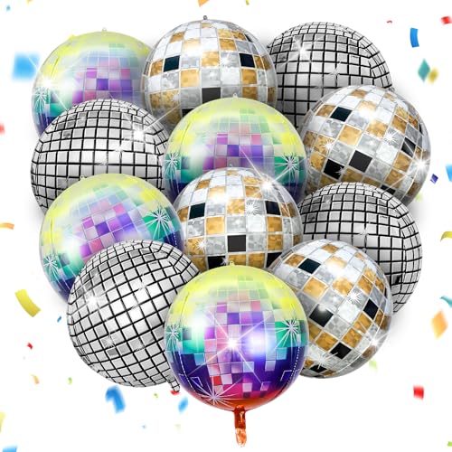 12 Stück Discokugel Luftballon , 22 Zoll 4D Disco Folienballons, Dekorative Helium Ballons für Disco Thema 12 Stück Discokugel Luftballon , 22 Zoll 4D Disco Folienballons, Dekorative Helium Ballons für Disco Thema von SZHUGEKI