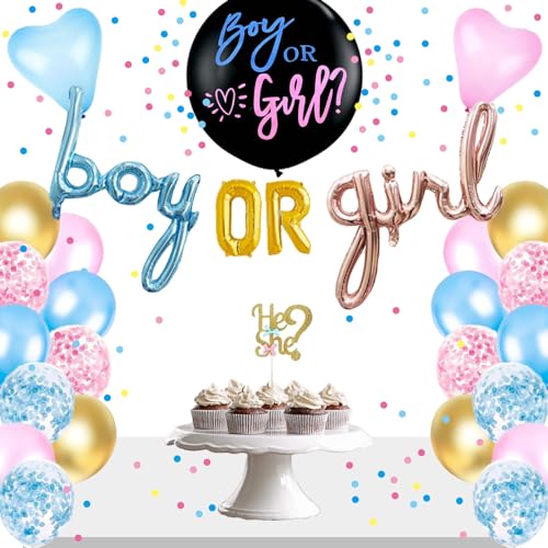 Gender Reveal Dekorationen, rosa und blaue Ballons, Junge oder Mädchen Geschlecht Reveal Neutrale Party Dekorationen Zubehör Gender Reveal Dekorationen, rosa und blaue Ballons, Junge oder Mädchen Geschlecht Reveal Neutrale Party Dekorationen Zubehör von SZHUIHER