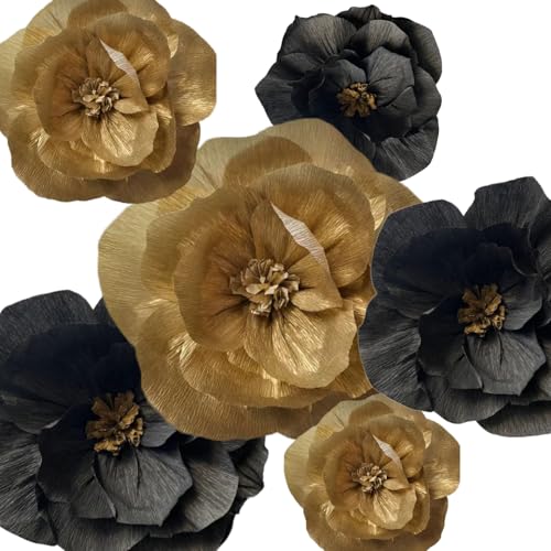 SZHUIHER Crepe Papier Blumen Dekoration für Wand Insgesamt 6 Stück, Künstliche Blumen für Hochzeitsdekor, Blumen Hintergrund Dekor, Baby Braut Dusche Geburtstagsfeier von SZHUIHER