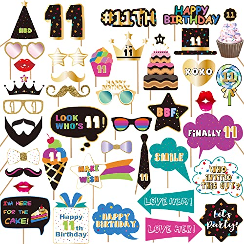 Szhuiher Foto-Requisiten für den 11. Geburtstag, Fotoautomaten und Schilder für den 11. Geburtstag, Party-Requisiten, Party-Requisiten zum 11. Geburtstag, Party-Dekoration, Zubehör für Gastgeschenke Szhuiher Foto-Requisiten für den 11. Geburtstag, Fotoautomaten und Schilder für den 11. Geburtstag, Party-Requisiten, Party-Requisiten zum 11. Geburtstag, Party-Dekoration, Zubehör für Gastgeschenke von SZHUIHER