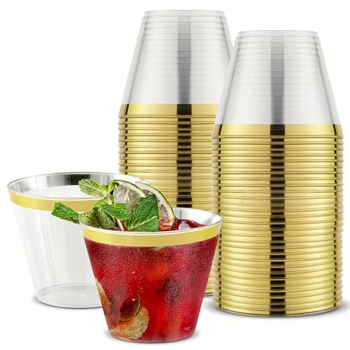 25-Pack 9 OZ 270 ml Wiederverwendbare Kunststoffbecher|BPA-frei|Robust&Umweltfreundlich|Ideal für Partys,Veranstaltungen und den täglichen Gebrauch|Spülmaschinenfest|elegantes Design (9oz 270 ml Gold) 25-Pack 9 OZ 270 ml Wiederverwendbare Kunststoffbecher|BPA-frei|Robust&Umweltfreundlich|Ideal für Partys,Veranstaltungen und den täglichen Gebrauch|Spülmaschinenfest|elegantes Design (9oz 270 ml Gold) von SZHXVIVISY