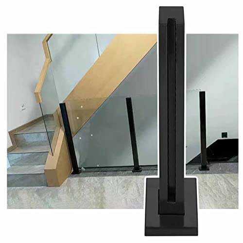 Glaszaunpfosten Schwarzes Glasgeländerpfosten-Set für Innenflure, Balkonzäune, robuste quadratische Säule mit Klemmen, 80 cm Glaszaunpfosten Schwarzes Glasgeländerpfosten-Set für Innenflure, Balkonzäune, robuste quadratische Säule mit Klemmen, 80 cm von SZITW