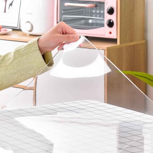 SZITW 2 mm Dicker Tischdeckenschutz aus Kunststoff, wasserdichtes, durchsichtiges PVC-Tischdeckenpolster, 100 x 180 cm/100 x 300 cm, rechteckige Vinyl-Schreibtischschutzmatte für Tischplatten, Kaf SZITW 2 mm Dicker Tischdeckenschutz aus Kunststoff, wasserdichtes, durchsichtiges PVC-Tischdeckenpolster, 100 x 180 cm/100 x 300 cm, rechteckige Vinyl-Schreibtischschutzmatte für Tischplatten, Kaf von SZITW