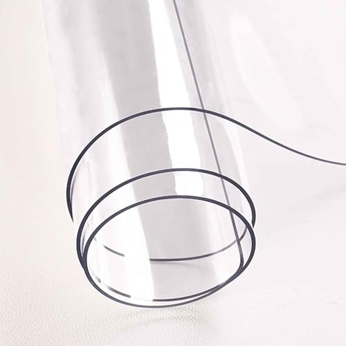 SZITW Kunststoff-Tischdecke, 2 mm dick, durchsichtige PVC-Tischschutzmatte, 60 x 130 cm/70 x 140 cm/80 x 160 cm, rechteckige Vinyl-Tischplatten-Schutzfolie für Kommoden, Büros, Esszimmer-Tischunte SZITW Kunststoff-Tischdecke, 2 mm dick, durchsichtige PVC-Tischschutzmatte, 60 x 130 cm/70 x 140 cm/80 x 160 cm, rechteckige Vinyl-Tischplatten-Schutzfolie für Kommoden, Büros, Esszimmer-Tischunte von SZITW