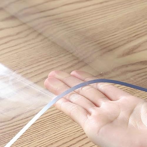 SZITW PVC-Tischdeckenschutz, 2 mm dick, durchsichtig, rechteckig, transparent, Kunststoff, Tischdeckenschutz, Schreibtischunterlage, Folie für Esstisch/Partys/Camping (60 x 130 cm) von SZITW