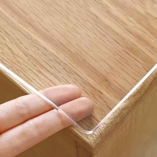 SZITW Robuste, durchsichtige Tischdecke aus Kunststoff, abwischbarer, transparenter Tischschutz, Esstischdecke, wasserdichte, durchsichtige PVC-Schreibtischunterlage für Esszimmer, Küche, Couchtis SZITW Robuste, durchsichtige Tischdecke aus Kunststoff, abwischbarer, transparenter Tischschutz, Esstischdecke, wasserdichte, durchsichtige PVC-Schreibtischunterlage für Esszimmer, Küche, Couchtis von SZITW