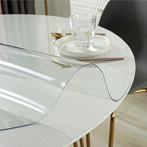 SZITW Runde, durchsichtige PVC-Tischdecke, Schutzfolie für Schreibtisch, Vinyl, Dicke 2 mm, wasserdichte Kunststoff-Tischdecke, hitzebeständig, transparente Tischunterlage/Gartentischdecke, Wasser SZITW Runde, durchsichtige PVC-Tischdecke, Schutzfolie für Schreibtisch, Vinyl, Dicke 2 mm, wasserdichte Kunststoff-Tischdecke, hitzebeständig, transparente Tischunterlage/Gartentischdecke, Wasser von SZITW