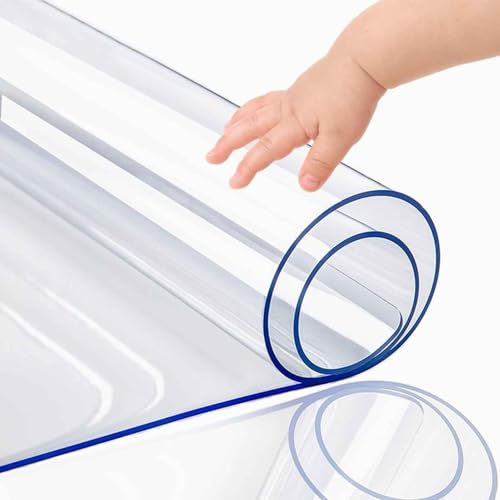 SZITW Strapazierfähiger, durchsichtiger Kunststoff, 100% wasserdichter Tischdeckenschutz, Vinyl-Tischdecke, ölbeständige, abwischbare Tischdecke für Essen/Picknick/Camping/Outdoor (60 x 150 cm) von SZITW