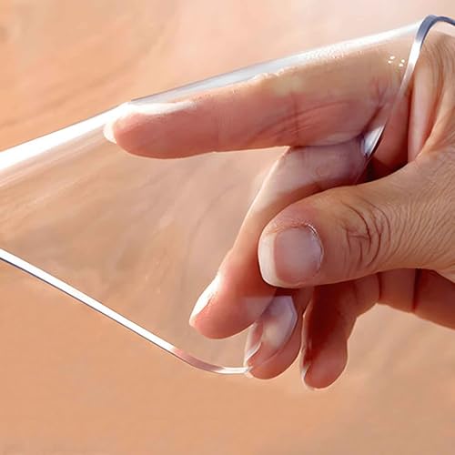 SZITW Tischdecke, 2 mm dick, durchsichtige Kunststoff-Tischdecke, PVC-Kristall-Tischdecke, transparent, stark, wasserdicht, Schreibtischschutzmatte – unterstützt individuelle Größen (70 x 120 cm) von SZITW
