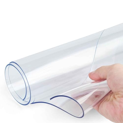 SZITW Transparente PVC-Tischdecke, 2 mm dick, abwischbarer rechteckiger Tischschutz aus Kunststoff, wasserdicht/ölbeständig, strapazierfähig, transparente Tischdecke für ESS-/Küchen-/Picknicktisch SZITW Transparente PVC-Tischdecke, 2 mm dick, abwischbarer rechteckiger Tischschutz aus Kunststoff, wasserdicht/ölbeständig, strapazierfähig, transparente Tischdecke für ESS-/Küchen-/Picknicktisch von SZITW