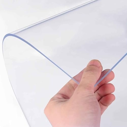 SZITW Transparente PVC-Tischdecke, abwischbare, klare Tischdecke, rechteckige, wasserdichte Schreibtischunterlage aus Kunststoff, leicht zu reinigende Tischdecke für den Innen- und Außenbereich (9 SZITW Transparente PVC-Tischdecke, abwischbare, klare Tischdecke, rechteckige, wasserdichte Schreibtischunterlage aus Kunststoff, leicht zu reinigende Tischdecke für den Innen- und Außenbereich (9 von SZITW