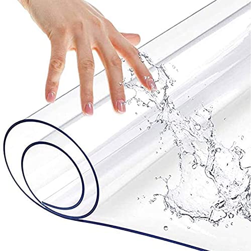 SZITW Transparente PVC-Tischdeckenrolle, transparente Kunststoff-Tischdecken, Vinyl, durchsichtige Tischmatten, wasserdichte rechteckige Schutzfolie (anpassbar) (Größe: 80 × 160 cm) von SZITW