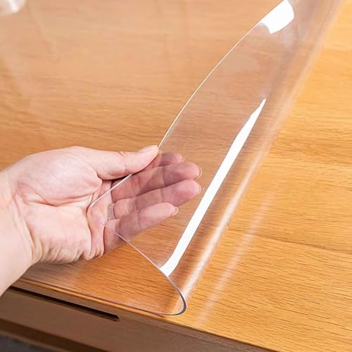 SZITW Transparente Tischdecke, 2 mm dick, PVC-Tischschutz, Kratzfest und leicht zu reinigen, Schreibtischunterlage aus Kunststoff, wasserdichter Vinyl-Tischplattenschutz – individuell anpassbar (6 SZITW Transparente Tischdecke, 2 mm dick, PVC-Tischschutz, Kratzfest und leicht zu reinigen, Schreibtischunterlage aus Kunststoff, wasserdichter Vinyl-Tischplattenschutz – individuell anpassbar (6 von SZITW