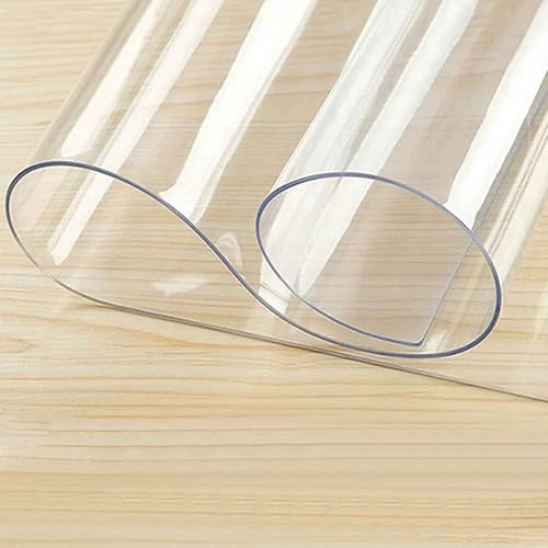 SZITW Transparente Tischdecke aus Kunststoff, abwischbar, transparente Schutzfolie für die Tischplatte, wasserdicht, transparentes Tischset, Kratzfest, ölbeständig, leicht zu reinigen, rechteckig, von SZITW