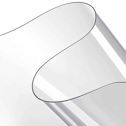 SZITW Transparente Tischdeckenfolie, rechteckig, aus Kunststoff, wasserdicht, ölbeständig, transparent, PVC-Tischunterlage für Esszimmertische (100 x 300 cm) von SZITW