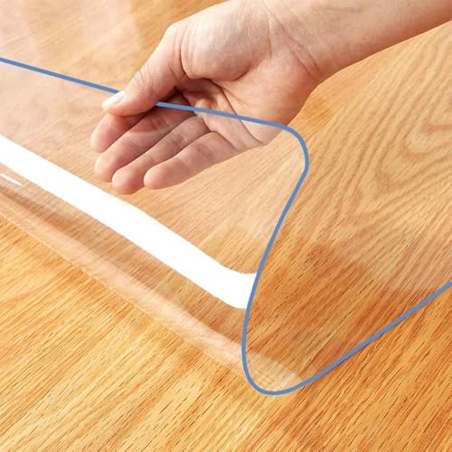 SZITW Transparente Tischplattenschutzmatte, transparenter Kunststoff, 2 mm Dicke PVC-Tischdecken, transparente Tischmatte für Schreibtisch, Couchtisch, Esszimmertisch (80 x 100 cm) von SZITW