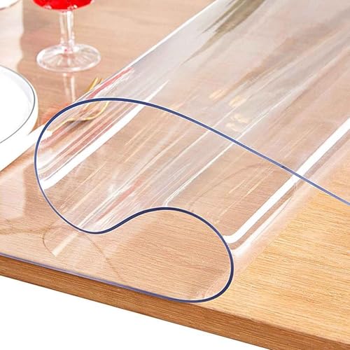 SZITW Transparente Tischunterlage aus Kunststoff, transparente Schreibtischmatte für den Schreibtisch, wasserdichte PVC-Tischplattenschutzabdeckung, Schreibtischschutz für Büro/Zuhause, hitzebestä SZITW Transparente Tischunterlage aus Kunststoff, transparente Schreibtischmatte für den Schreibtisch, wasserdichte PVC-Tischplattenschutzabdeckung, Schreibtischschutz für Büro/Zuhause, hitzebestä von SZITW
