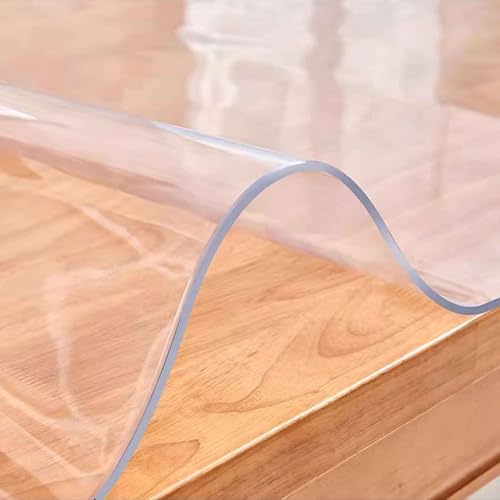 SZITW Transparenter Tischdeckenschutz, Tischdecke, wasserdichtes PVC, 2 mm dick, wasserdichter/ölbeständiger Kunststoff, leicht zu reinigende Tischfolie für Couchtisch, Esszimmertisch (60 x 150 cm SZITW Transparenter Tischdeckenschutz, Tischdecke, wasserdichtes PVC, 2 mm dick, wasserdichter/ölbeständiger Kunststoff, leicht zu reinigende Tischfolie für Couchtisch, Esszimmertisch (60 x 150 cm von SZITW