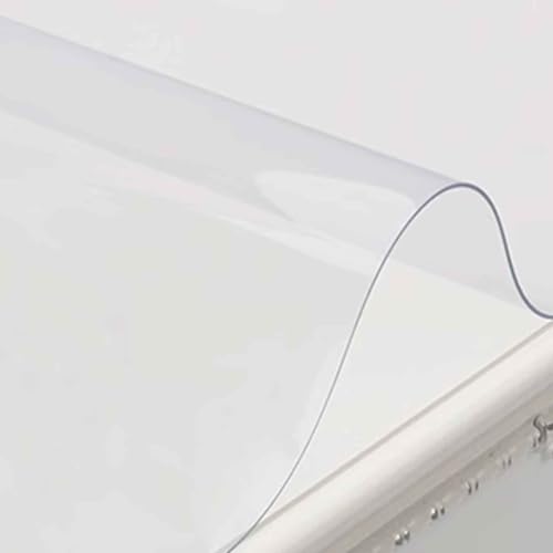 SZITW Transparenter Tischdeckenschutz, wasserdichte rechteckige PVC-Tischdecke, ölbeständige, abwischbare Tischdecke, wasserdichte, abwischbare Kunststoff-Schutzmatte für Tische (70 x 140 cm) von SZITW