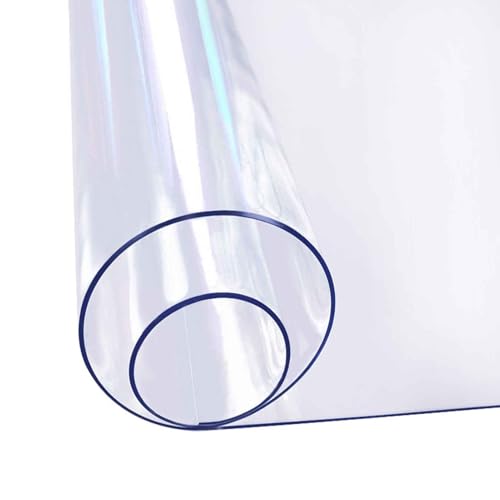 SZITW Transparenter Tischdeckenschutz aus Kunststoff, strapazierfähige Vinyl-Tischdecke, 100% wasserdicht, ölbeständig, abwischbar, transparente Schreibtischunterlage für Essen/Partys/Camping/Pic SZITW Transparenter Tischdeckenschutz aus Kunststoff, strapazierfähige Vinyl-Tischdecke, 100% wasserdicht, ölbeständig, abwischbar, transparente Schreibtischunterlage für Essen/Partys/Camping/Pic von SZITW
