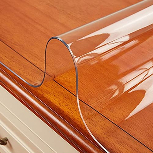 SZITW Transparenter Tischschutz aus Kunststoff, 2 mm dick, Tischdeckenrolle, Vinyl, wasserdichte Möbelauflage, durchsichtige Tischmatte – wasserdichte Esstischabdeckungen – 80 × 200/90 × 160/100 × SZITW Transparenter Tischschutz aus Kunststoff, 2 mm dick, Tischdeckenrolle, Vinyl, wasserdichte Möbelauflage, durchsichtige Tischmatte – wasserdichte Esstischabdeckungen – 80 × 200/90 × 160/100 × von SZITW