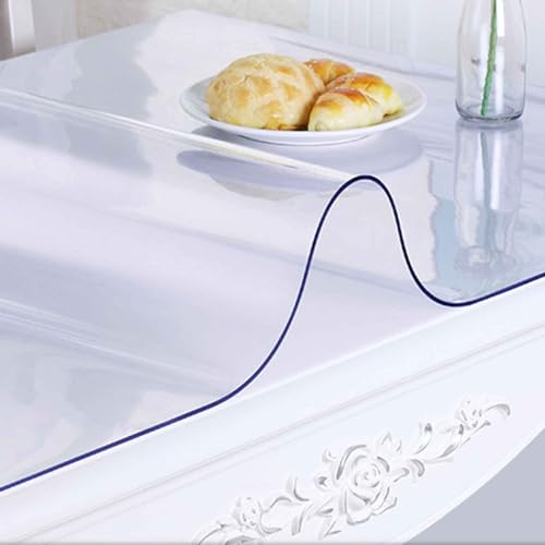 SZITW Transparenter Vinyl-Tischdeckenschutz, wasserdicht/ölbeständig, rechteckig, transparente Kunststofffolie, rechteckig, 80 x 200 cm/90 x 150 cm, für Esstische im Innen- und Außenbereich (60 x SZITW Transparenter Vinyl-Tischdeckenschutz, wasserdicht/ölbeständig, rechteckig, transparente Kunststofffolie, rechteckig, 80 x 200 cm/90 x 150 cm, für Esstische im Innen- und Außenbereich (60 x von SZITW