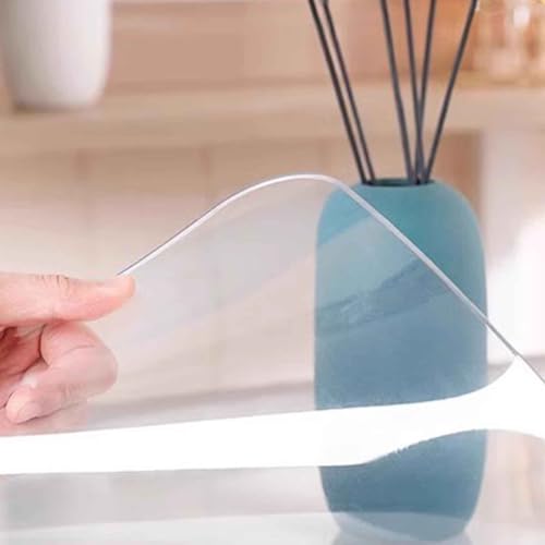 SZITW Transparenter Vinyl-Tischdeckenschutz, wasserdicht/ölbeständig, rechteckig, transparente Tischdecke aus Kunststoff für Beistelltisch/Schreibtisch/Esstisch/Werkbank (100 x 150 cm) von SZITW