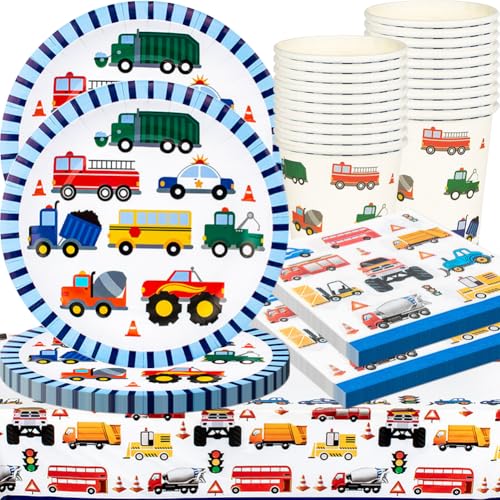 61 PCS Baustellen Partygeschirr, Bauwagen Bagger Schaufel Bau Party Geschirr, Umfasst Pappteller, Pappbecher, Papierservietten und Tischdecken für 20 Jungen Geburtstagsparty 61 PCS Baustellen Partygeschirr, Bauwagen Bagger Schaufel Bau Party Geschirr, Umfasst Pappteller, Pappbecher, Papierservietten und Tischdecken für 20 Jungen Geburtstagsparty von SZJFYMQ