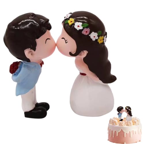 Dekoration für Hochzeitstorte, Brautpaar Figuren Torte Hochzeitsdekoration - Hochzeitspaar mit Blume, Dekofigur Brautpaar ca. 7 cm Dekoration für Hochzeitstorte, Brautpaar Figuren Torte Hochzeitsdekoration - Hochzeitspaar mit Blume, Dekofigur Brautpaar ca. 7 cm von SZJFYMQ