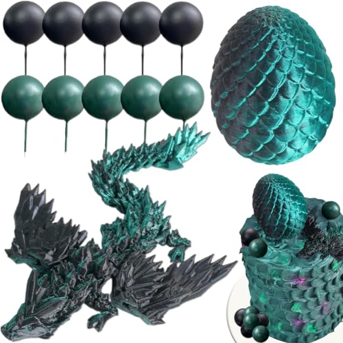 Grüne Drachen Kuchen Topper, 12 Stück Drachen Party Kuchen Einsätze, 3D Gedrucktes Drachenei,Geburtstagsparty Dekorationen Cocktails Obst Sticks Cupcake Toppers Grüne Drachen Kuchen Topper, 12 Stück Drachen Party Kuchen Einsätze, 3D Gedrucktes Drachenei,Geburtstagsparty Dekorationen Cocktails Obst Sticks Cupcake Toppers von SZJFYMQ