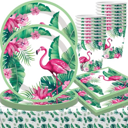 SZJFYMQ Flamingo Partygeschirr Set, Hawaii Geburtstag Deko,Pappteller Kindergeburtstag mit Flamingo, Sommer Gartenfeste Party Tischdeko, für Karneval Geburtstag Party Decoration,61PCS SZJFYMQ Flamingo Partygeschirr Set, Hawaii Geburtstag Deko,Pappteller Kindergeburtstag mit Flamingo, Sommer Gartenfeste Party Tischdeko, für Karneval Geburtstag Party Decoration,61PCS von SZJFYMQ