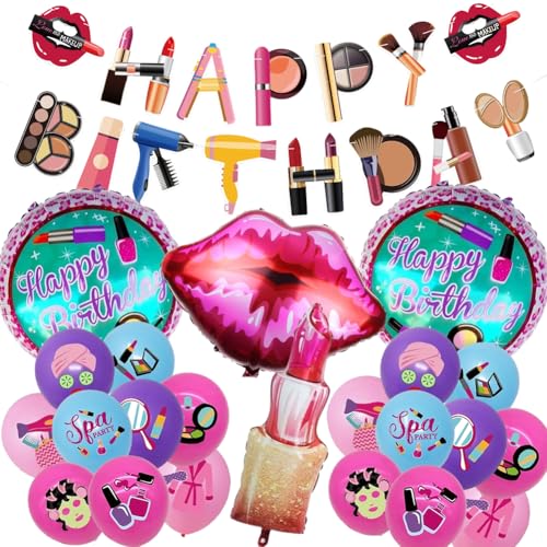 Spa Party Deko Ballons, 24 Stück Pink Fashion Cosmetic Luftballons, Lippenstift, Sexy Mundballon,Damen Mode Set Mädchen Geburtstagsdeko,für Engagement, Hochzeit, Karneval Spa Party Deko Ballons, 24 Stück Pink Fashion Cosmetic Luftballons, Lippenstift, Sexy Mundballon,Damen Mode Set Mädchen Geburtstagsdeko,für Engagement, Hochzeit, Karneval von SZJFYMQ