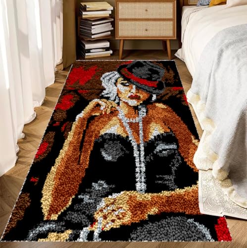 Knüpfteppich Zum Selber Knüpfen-Sets, Vorgedrucktes Muster Leinwand Teppich Stickerei Handwerk Für Erwachsene Handarbeiten Diy Teppich 75 x110 cm Handarbeit Selbst Knüpfen Set, Groß Latch Hook Rug Knüpfteppich Zum Selber Knüpfen-Sets, Vorgedrucktes Muster Leinwand Teppich Stickerei Handwerk Für Erwachsene Handarbeiten Diy Teppich 75 x110 cm Handarbeit Selbst Knüpfen Set, Groß Latch Hook Rug von SZKBEUO