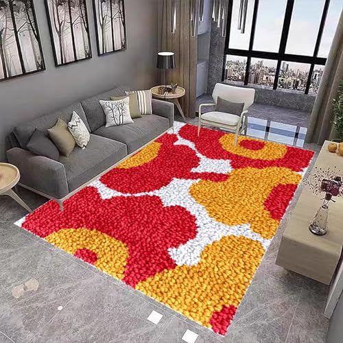 Knüpfteppich Zum Selber Knüpfen-Sets Groß Handarbeit Selbst Knüpfen Set Latch Hook Rug 61x87 cm Vorgedrucktes Muster Leinwand Teppich Stickerei Handwerk Für Erwachsene Handarbeiten Diy Teppich von SZKBEUO