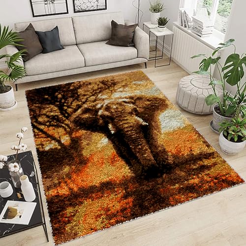 SZKBEUO 75 x110 cm Knüpfteppich Zum Selber knüpfen Knüpfset Teppich Tapisserie, 3D Teppich Knüpfen Set Erwachsene Knüpfsets Latch Hook Kit Selbst Knüpfen für DIY Handwerk Geschenk von SZKBEUO