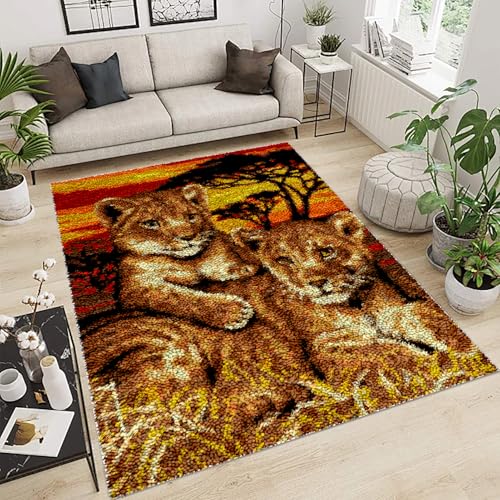 SZKBEUO Knüpfteppich Zum Selber Knüpfen Groß, Knüpfen, 3D Knüpfteppich Set, Teppich Zum Selber Knüpfen für Home Decor Geschenke für Anfänger 61x87 cm von SZKBEUO